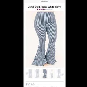 Chic Soul- Navy/White Bellbottoms NWOT